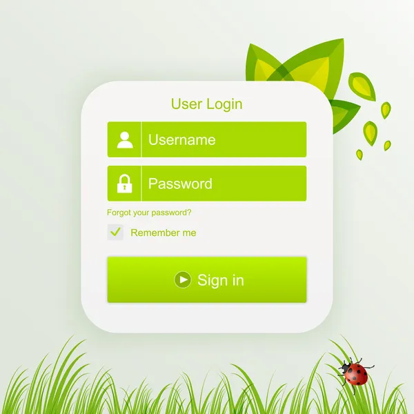 User Login Floral Vector — Stock Vector