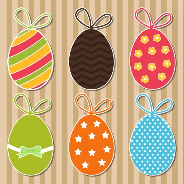 Bright Easter Eggs Card Vector — Stock Vector