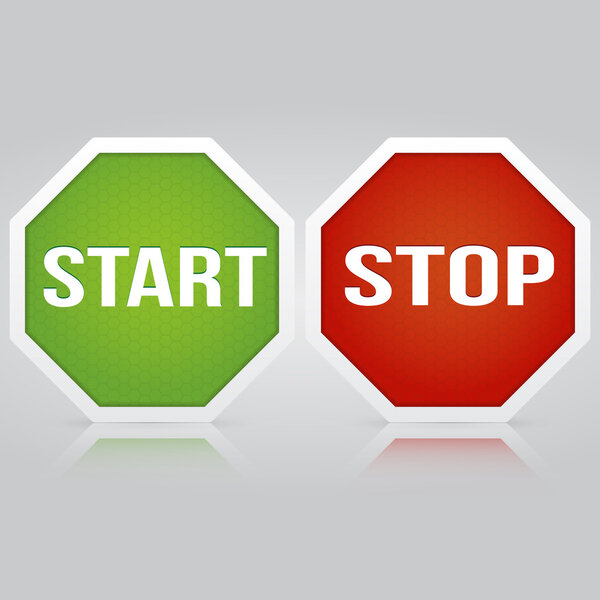Inicio Detener Banner Vector — Vector de stock