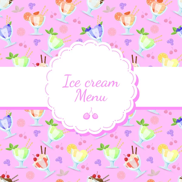 アイスクリーム メニューのベクトルの背景 — ストックベクタ