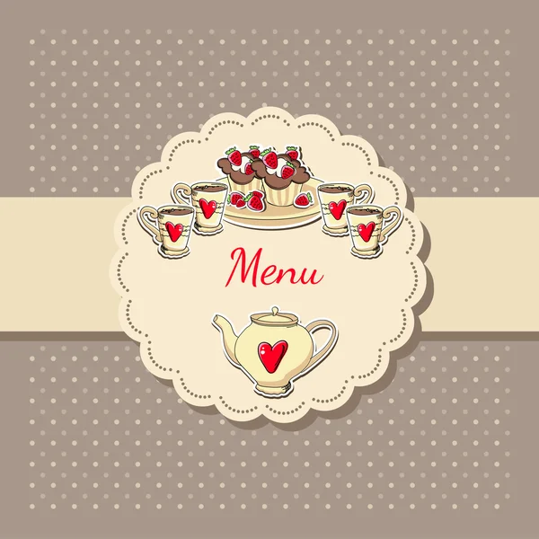 Vector Illustration Tea Menu — Stock Vector