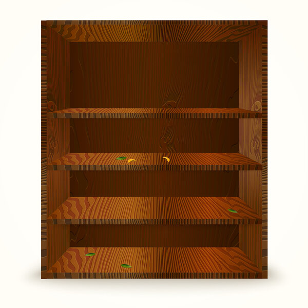 Wooden shelves. vector illustration 