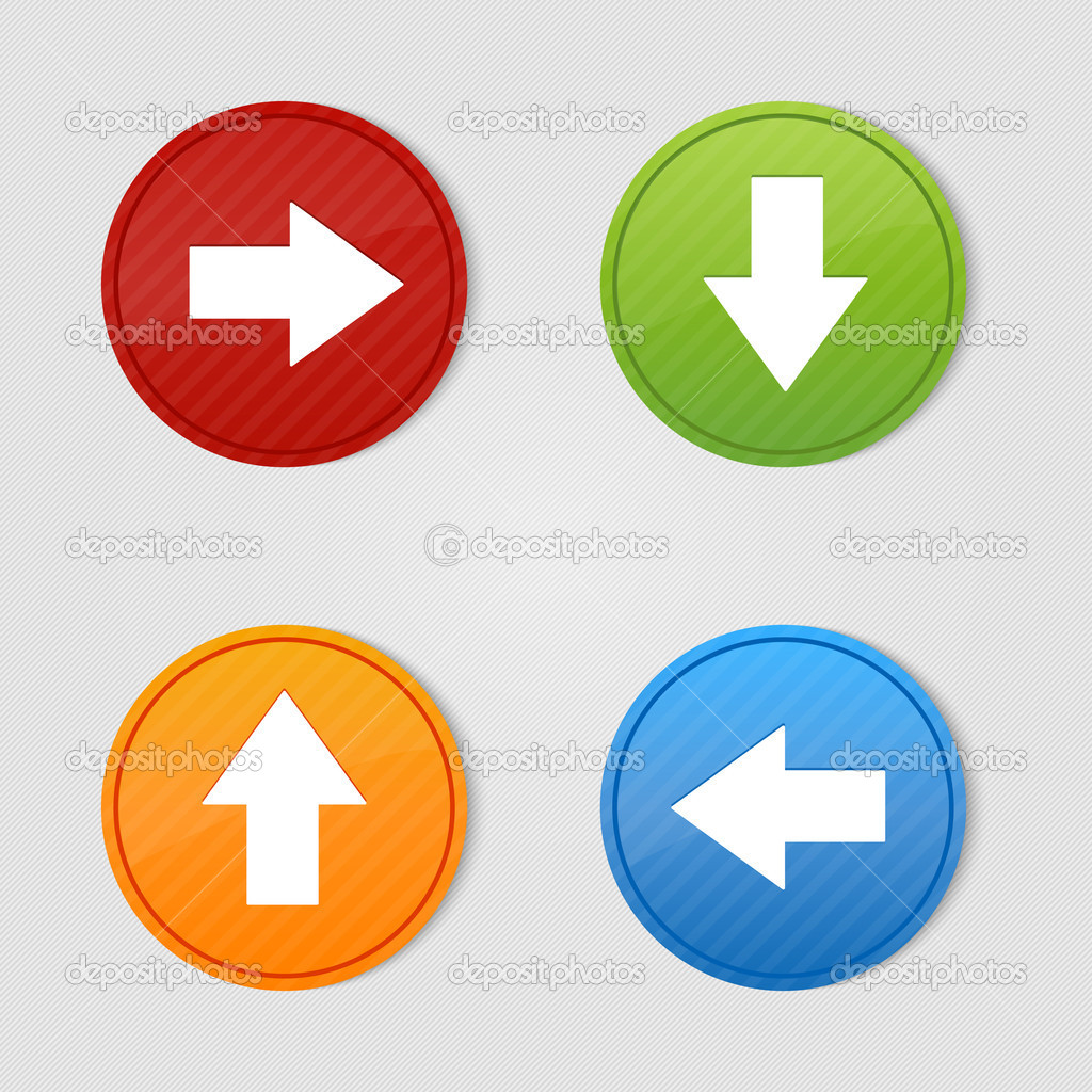 4 colored arrow sign vector