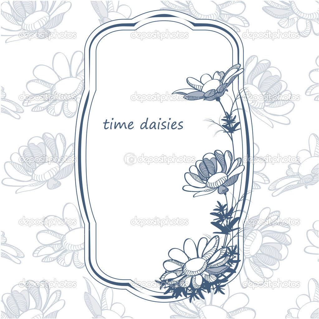 Floral frame with flower.