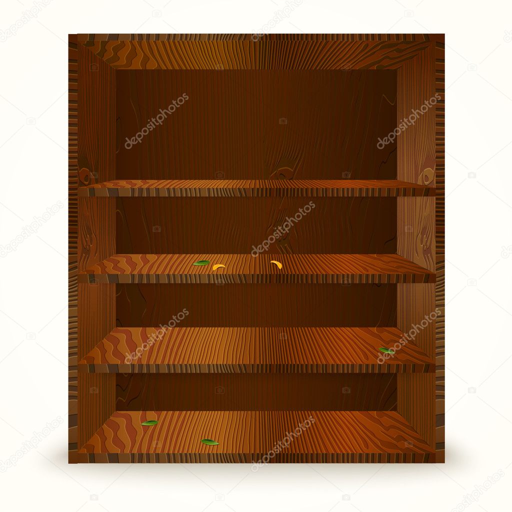 Wooden shelves. vector illustration 