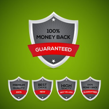 Guarantee shields. vector illustration  clipart