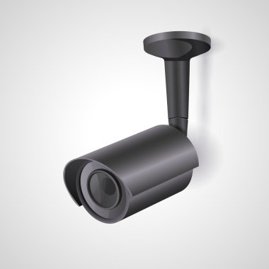 vector illustration of a surveillance camera. clipart