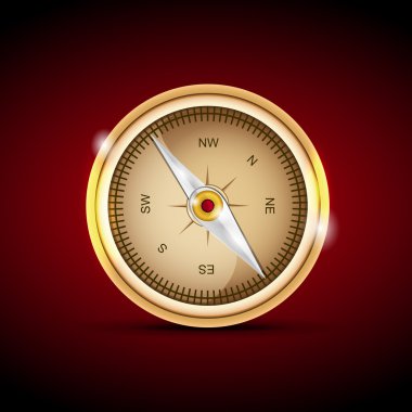 Vector illustration of a compass. clipart