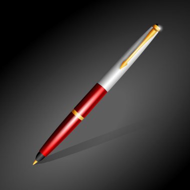 Red pen. Vector illustration clipart