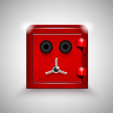 Vector illustration of a steel safe. clipart