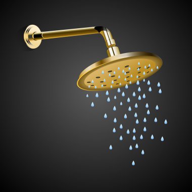 Vector illustration of a golden shower. clipart