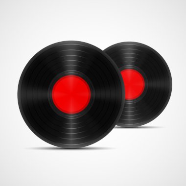 Vector illustration of vinyl records. clipart