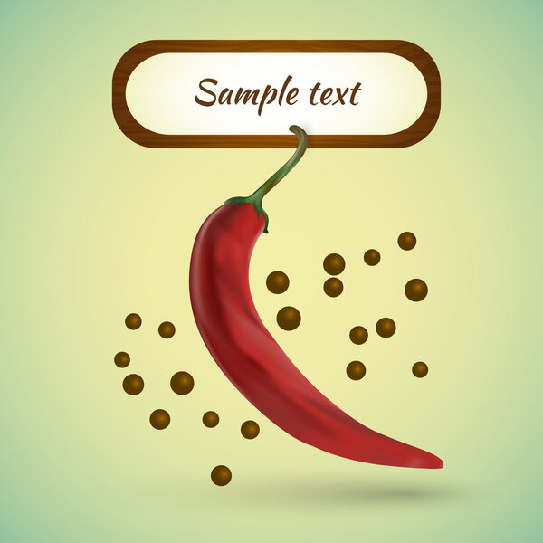 Vector background with chili pepper.