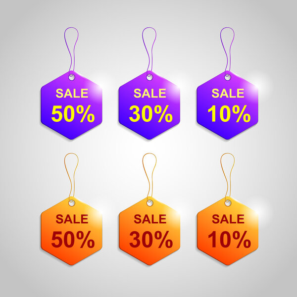 Векторный набор этикеток для продажи.