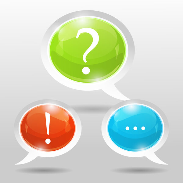 Vector glossy speech bubbles.