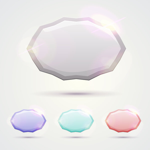 Vector set of glassy banners