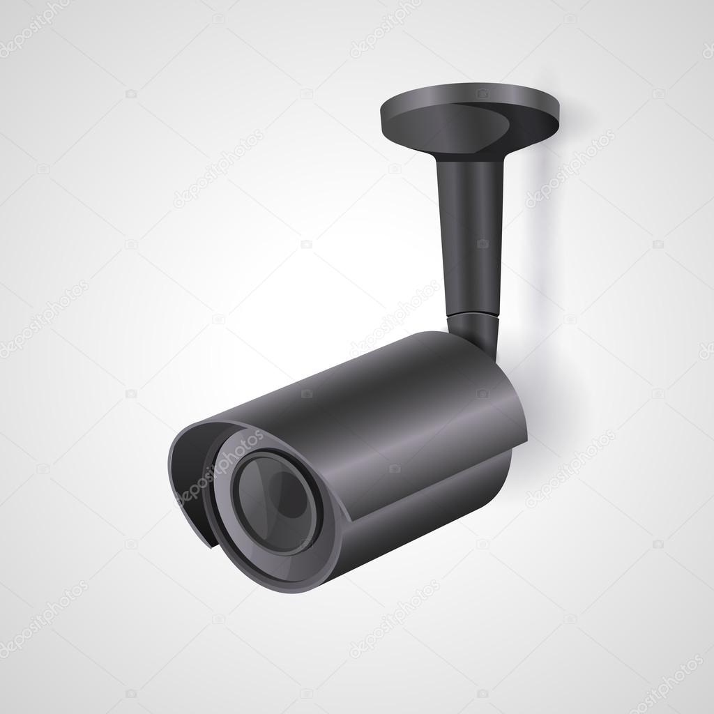 vector illustration of a surveillance camera.