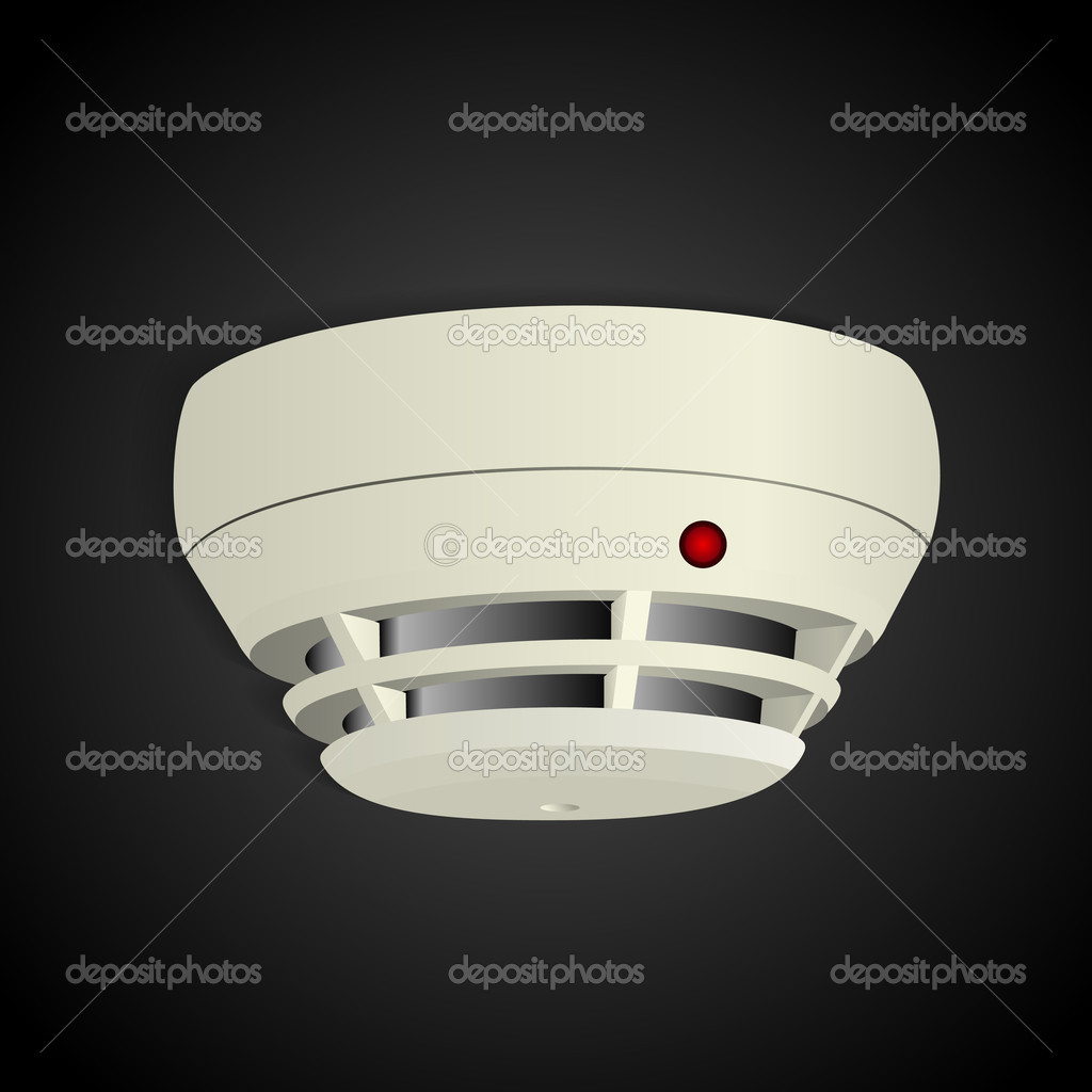 Vector illustration of a smoke detector.