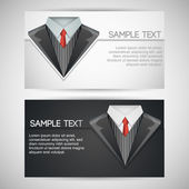 Vector business cards with elegant suit.