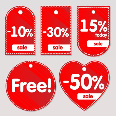 Vector red sale labels clipart