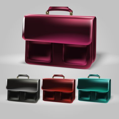 Vector briefcase set vector illustration  clipart