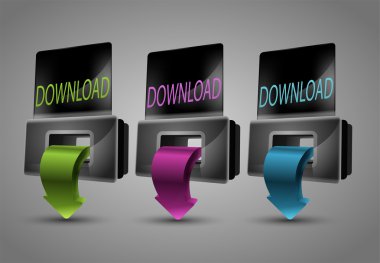 Vektör download düğmeleri vektör çizim 