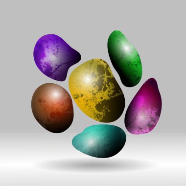 Set of vector colorfull abstract stones clipart