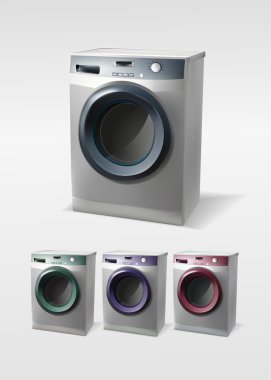 Vector set of washing machines clipart