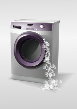 kabarcıkları ile çamaşır makinesi