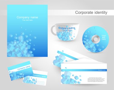 Professional corporate identity kit or business kit with artistic, abstract wave effect for your business clipart