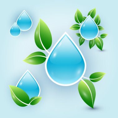 Eco drops of water clipart