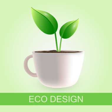 Original coffee cup eco design clipart