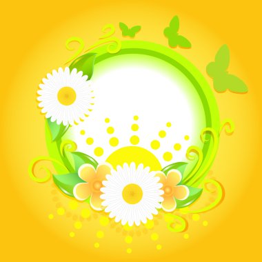 Spring frame with flowers. clipart