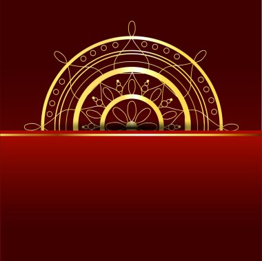 Vector red background with gold element. clipart