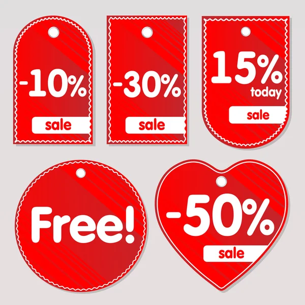 Vector Red Sale Labels — Stock Vector