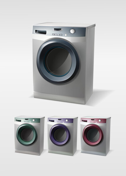 Vector set of washing machines