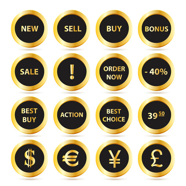 Набор кнопок золотой продажи
