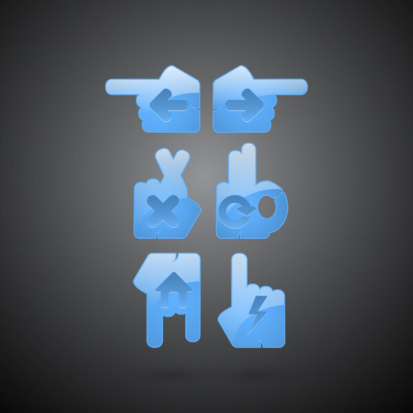 Vector glossy hands browser buttons