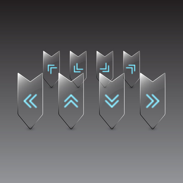 Набор значков векторного стекла
