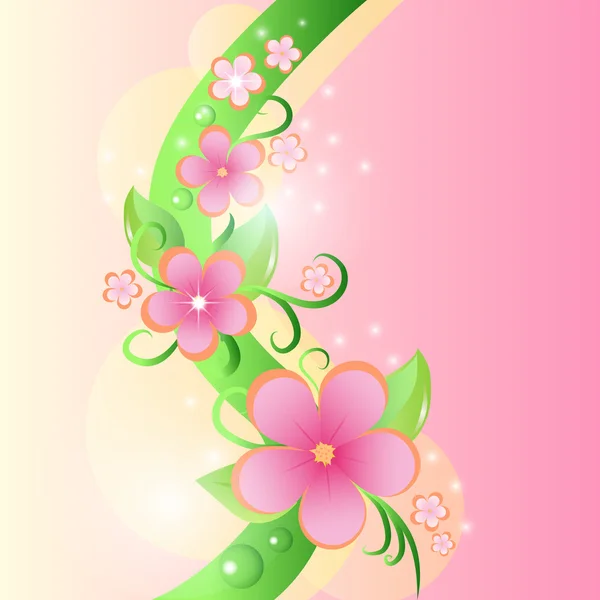 Fondo Floral Primavera Ilustración Vectorial — Vector de stock