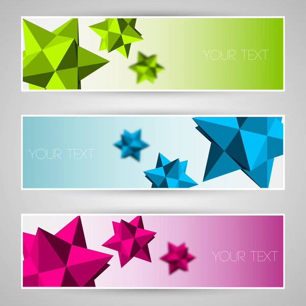 Vector banners with abstract elements.