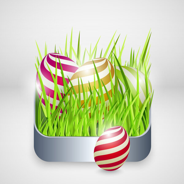 Vector background for happy easter with eggs.