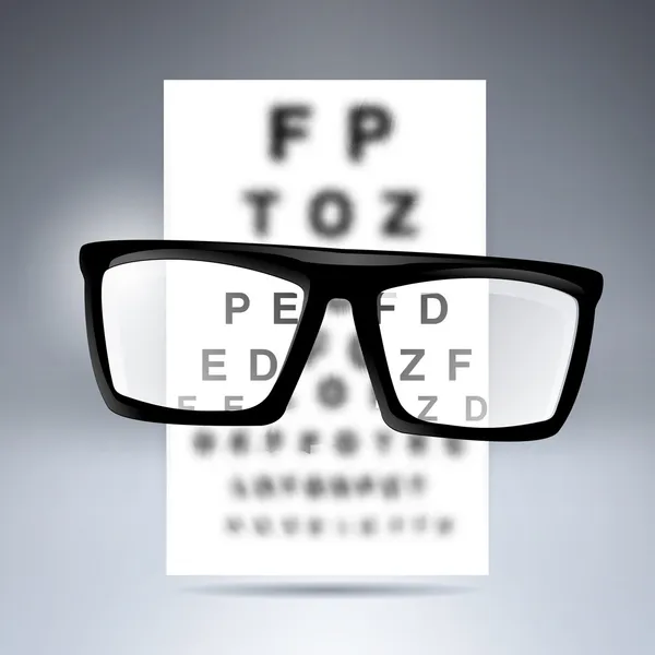 戴着眼镜的向量测试字母表 — 图库矢量图片