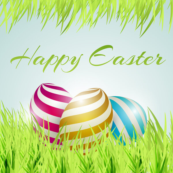 Vector background for happy easter with eggs.