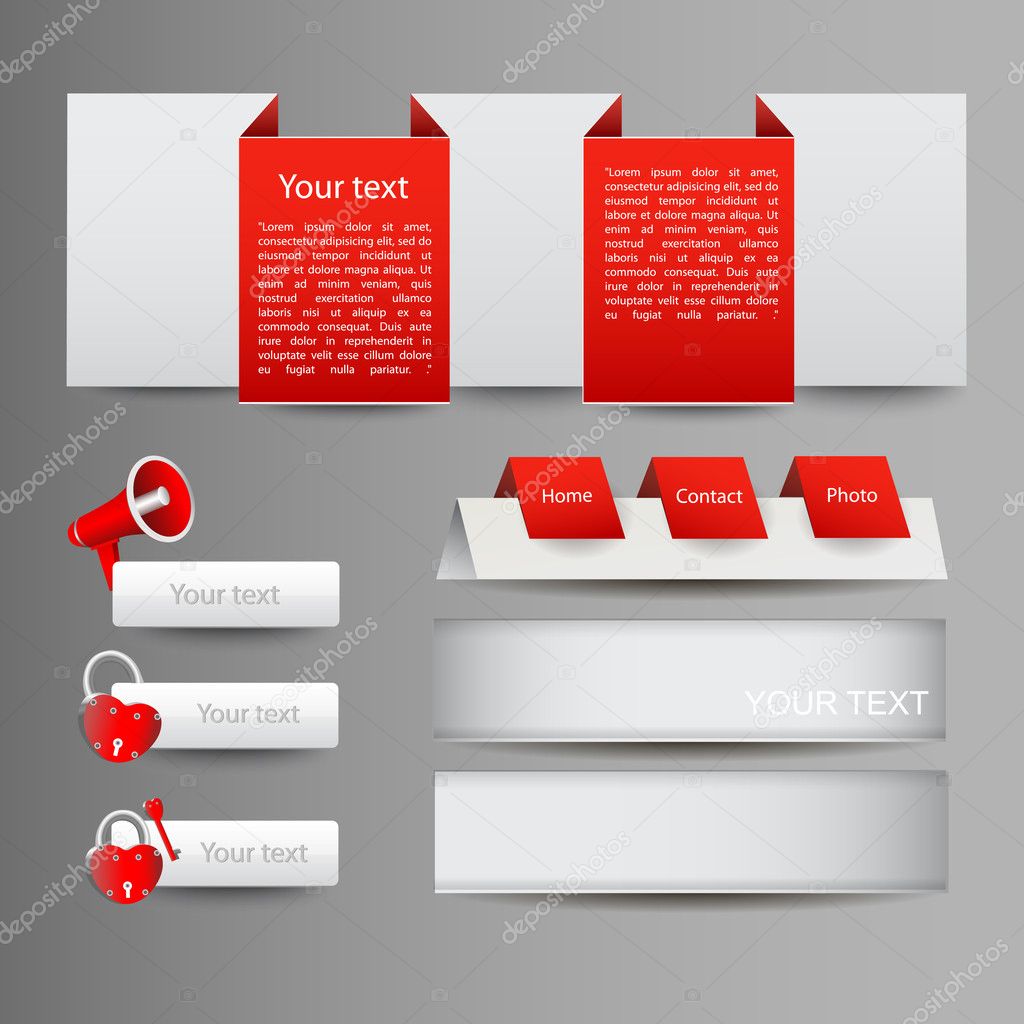Vector Red Web Elements