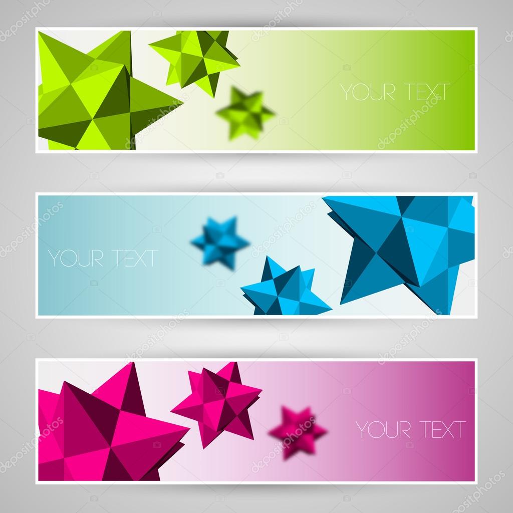 Vector banners with abstract elements.