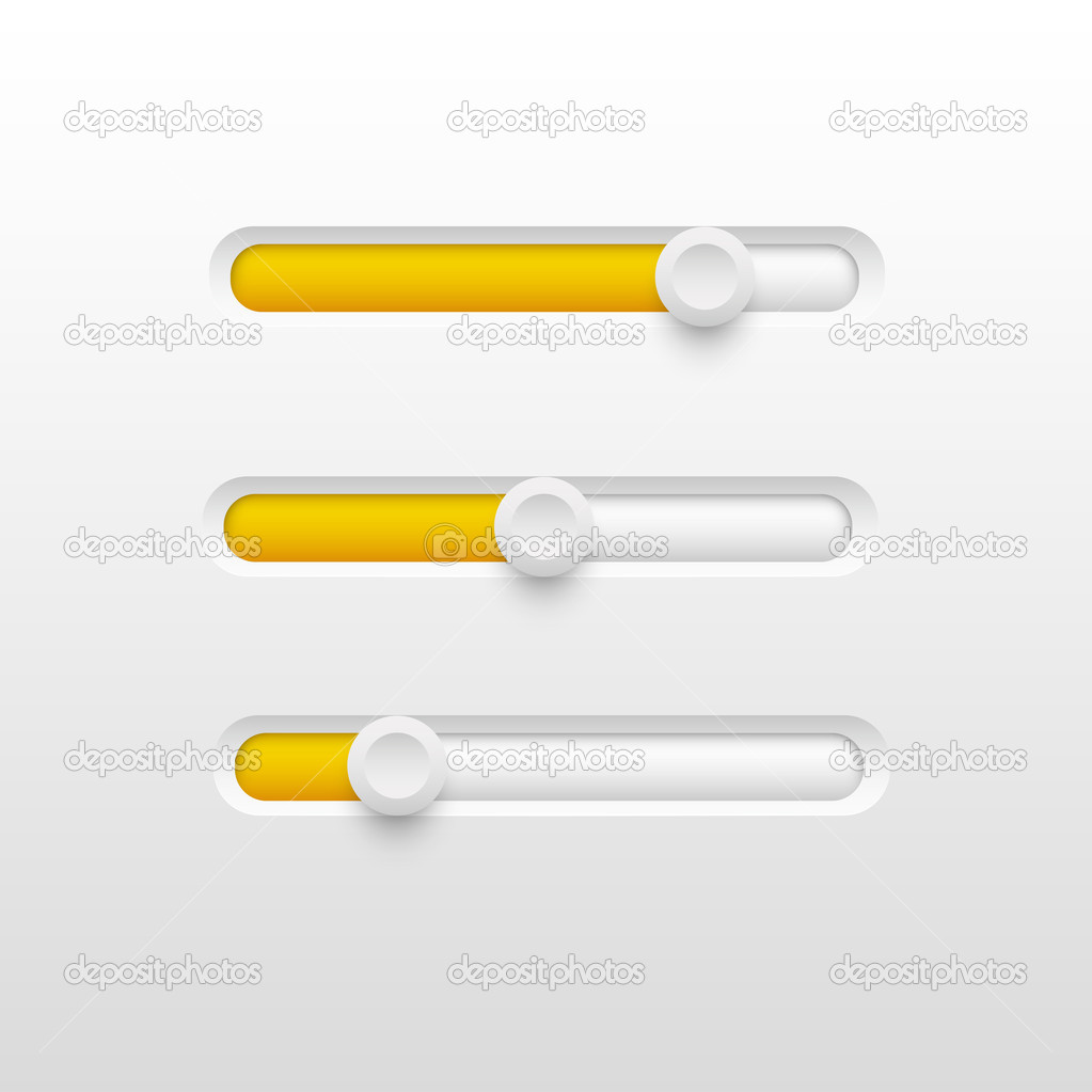 Volume sliders set. Vector illustration.