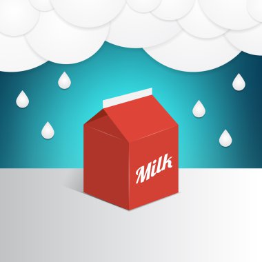 Vector illustration of a milk container clipart