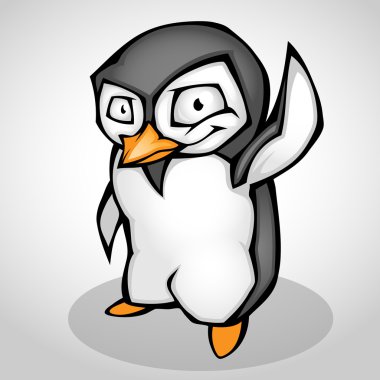 Cartoon penguin. Vector illustration clipart