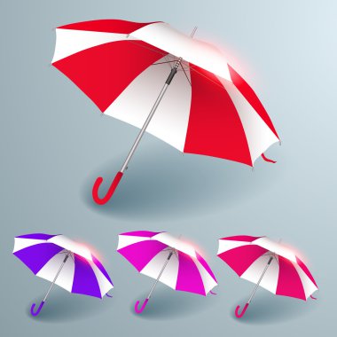 Umbrellas signs. Vector set clipart